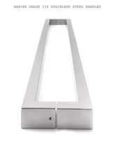 Load image into Gallery viewer, 166 Rectangular Door Handles Full Brushed 316 Grade
