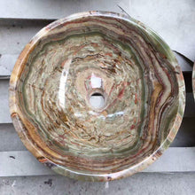 Load image into Gallery viewer, 430 Stone Vessel Sink Tiger Onyx Green
