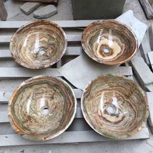 Load image into Gallery viewer, 430 Stone Vessel Sink Tiger Onyx Green