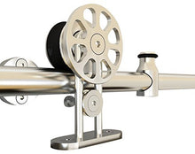 Load image into Gallery viewer, Amoylimai OSS-TOP Satin Brushed Sliding Door Track Hardware Kit Roller