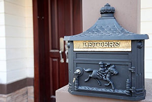 CAV001 Victorian Vintage Mailbox Black Lines