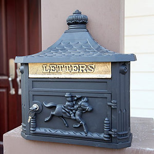 CAV001 Victorian Vintage Mailbox Black Lines